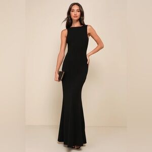 Lulu's Classic Black Maxi Dress